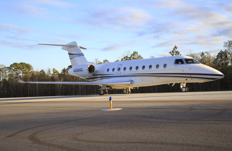 Gulfstream G280 on the airfield.